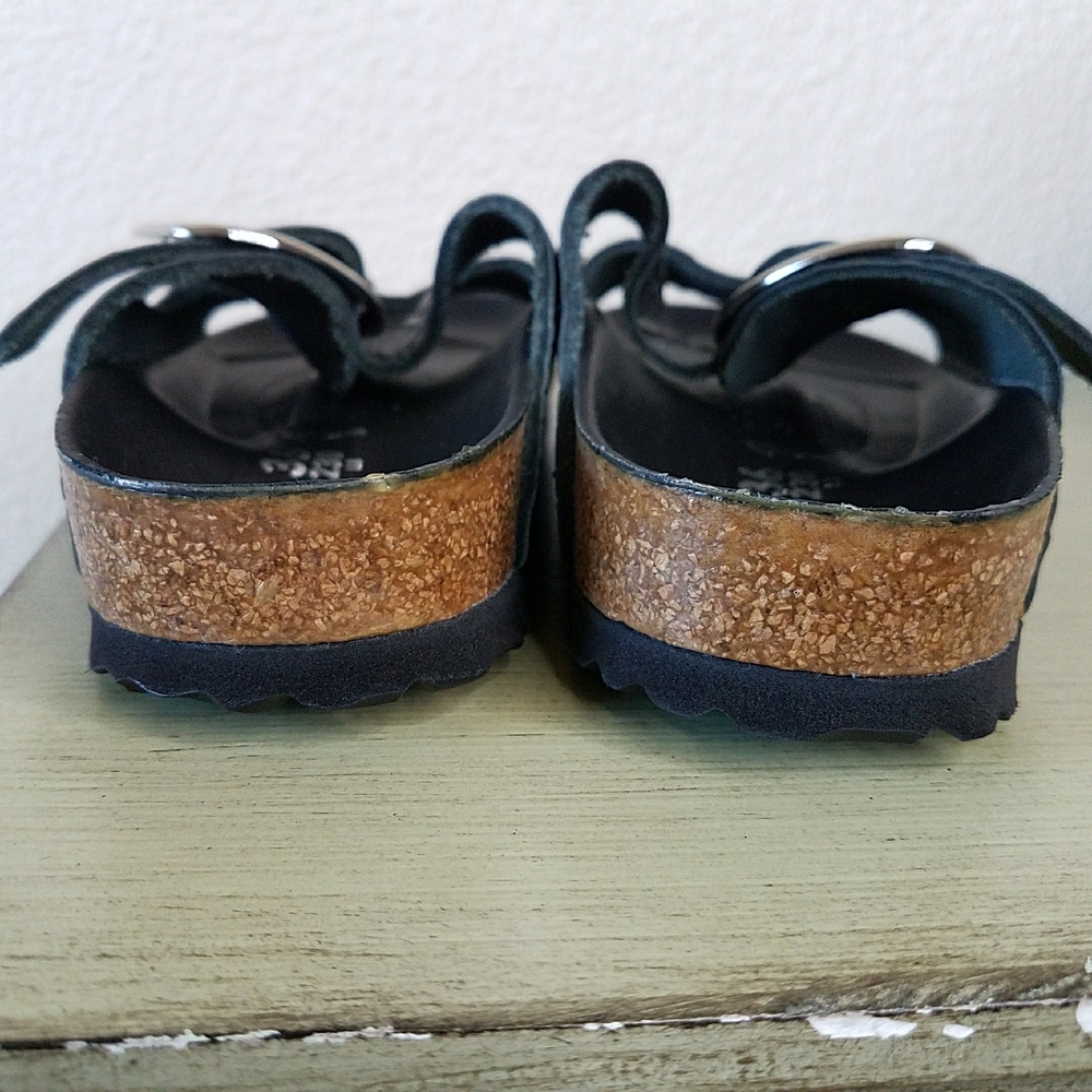 Birkenstock Arizona Big Buckle Black Croc Embossed Sandals - Picture 5 of 7
